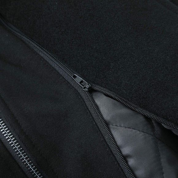 Wool Blend Overcoat with Detachable Hooded Black - Picture 7 of 7